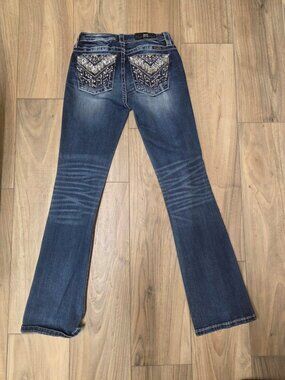 Miss Me Womens Size 27 Mid-rise Bootcut Denim Blue Jeans MP73228